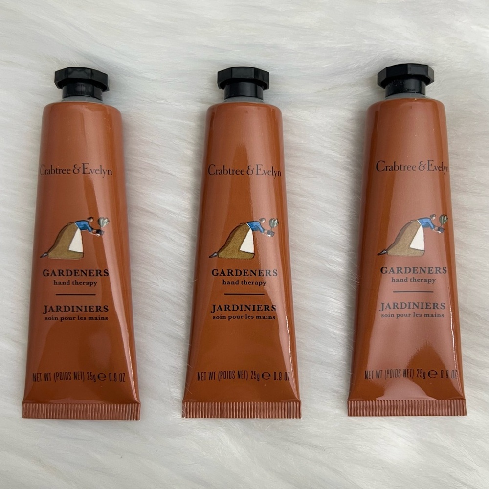 Crabtree & Evelyn Gardeners Hand Therapy Lotion - Lot of 3, 0.9 oz Tubes - New